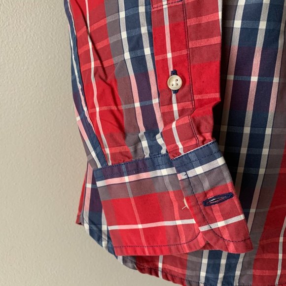 CREWCUTS cotton madras patterned shirt size 10 - Picture 4 of 12